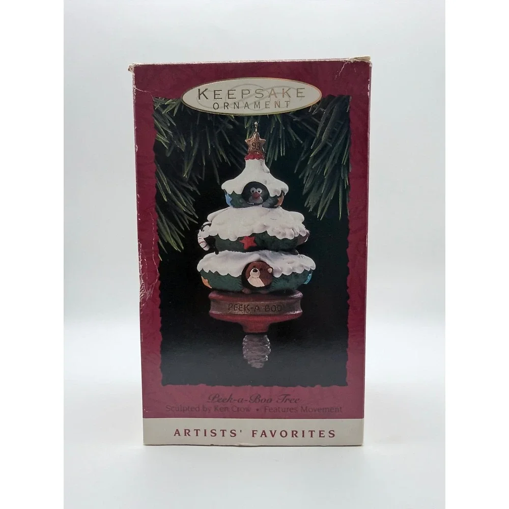 Hallmark Keepsake Ornament 1993 Peek-a-Boo Tree Beaver Penguin Artists Favorites